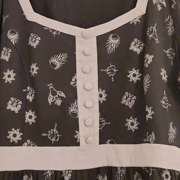 NEW Hot Topic Black & Gray Shadow & Bone Whimsigoth Gothic Dark Dress Size XL - Picture 5 of 7